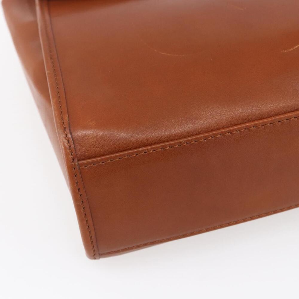 CELINE Hand Bag Leather 2way Brown gold Auth mr1643 - Picture 15 of 16